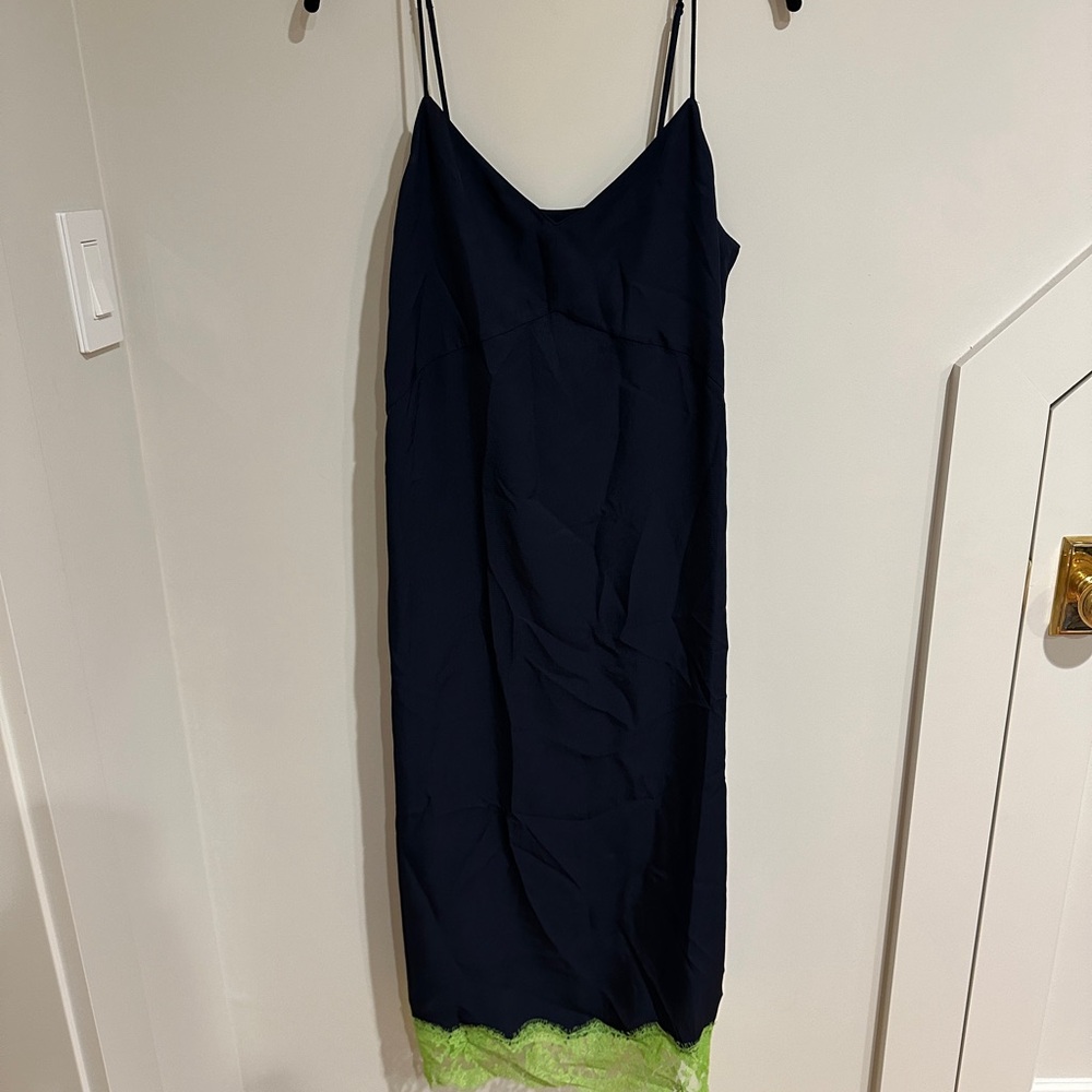 Tibi Lace Applique Slip Dress